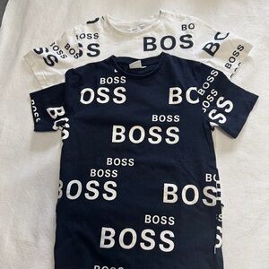 Boss Kids Black and White Logo Tees